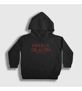 Presmono Unisex Çocuk Kırmızı Fire Will Reign House Of The Dragon Kapüşonlu Sweatshirt 344407tt (Siyah)