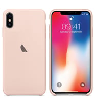 Apple iPhone X / iPhone XS Silikon içi Kadife Lansman Kılıf (Pudra)