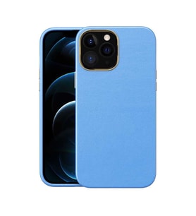 Uyumlu Model Apple iPhone 13 Pro Kılıf Deri Natura Kapak (Mavi)