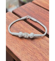 Kazaziye El Örgüsü Oksitli Gümüş Bileklik : Oksitli - 22 cm : Siyah - Beyaz - 18 cm (Gümüş)