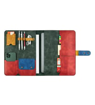 Twingold Kişiye Özel %100 Deri Rainbow Macbook Organizer 15-16" Antrasit (Çok Renkli)