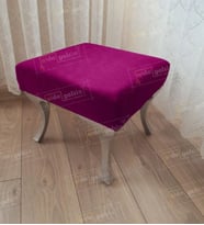 Ayak Ucu Kapı Önü Antre Düz Bench Puf Gümüş Ayak (Mor)
