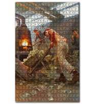 Cakapuzzle Banknotları Ocakta Yakan İşçiler Puzzle Yapboz MDF (Ahşap) (1000 Parça)