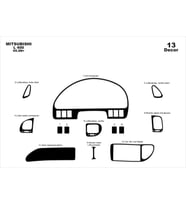 Meriç® Mitsubishi L400 Ön Torpido Kaplama Maun 13 Parça 1998-2006 (Piano Black)