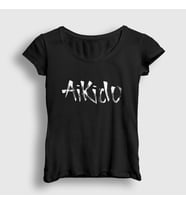 Presmono Kadın Beyaz Aikido Ufc Mma Dövüş Sanatları T-Shirt 502008tt (Siyah)
