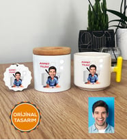 Kişiye Özel Karikatürlü Diş Hekimi Hediye Seti T Kupa, Kalemlik, Anahtarlık Erkek Diş Hekimine Tıp Bayramı Hediyesi (Sarı)