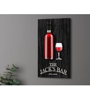 BK Gift Kişiye Özel Kabartma Tasarımlı Siyah(Ebony) Ahşap Bar Tabelası 61cm, Home Bar Tabela, Rustik Ev Dekorasyonu, Duvar Dekoru (Model 7)