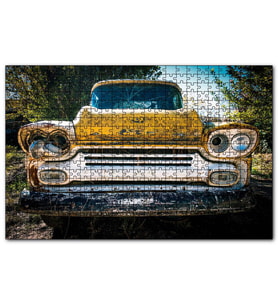 Cakapuzzle Sarı Eski Chevrolet Kamyonet  Puzzle Yapboz MDF (Ahşap) (500 Parça)