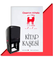 Kişiye Özel All I Need Is My Dog Tarihli Otomatik Kitap Kaşesi (Kırmızı)
