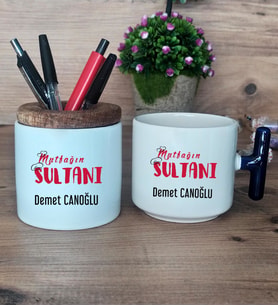 Mutfağın Sultanı Hediye Sepeti Kupa Bardak T Kulplu, Kalemlik Hediyeleri Anneye Hediye Anneler günü Hediyesi (Model 2)