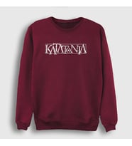 Presmono Unisex Beyaz Logo Katatonia Sweatshirt 90108tt (Bordo)