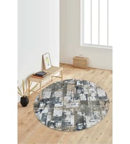 Dijital Baskılı Kaymaz Taban Yıkanabilir Yuvarlak Salon Halısı Koridor Halısı Paspas NDY-HT-479 (Bej)