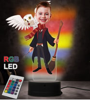 Doğum Günü Hediyesi,Sevgiliye Hediye, Kişiye Özel Fotoğraflı Harry Potter Karikatür 3D Led Lamba (RGB)