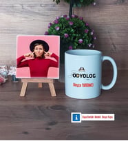 Odyolog Fotoğraflı Dekoratif Taş, Kupa Bardak Beyaz Hediye (Model 1)