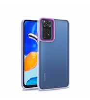 Xiaomi Redmi Note 11 Pro 5G Kılıf Kamera Nikelaj Kenar Renkli Kapak (Lila)