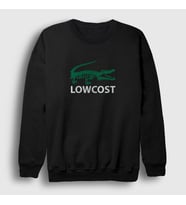 Presmono Unisex Beyaz Crocodile Timsah Timsahlı Lowcost Sweatshirt 469213tt (Siyah)