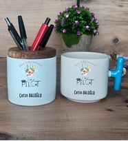 Pilot Hediye Sepeti Kupa Bardak T Kulplu, Kalemlik Hediyeleri Pilota  Hediye (Model 3)
