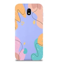 PrintiFy Samsung Galaxy J7 Pro Uyumlu Lansman Kılıf Karışık Renkler Tasarımlı İçi Kadife Kapak (Lila)