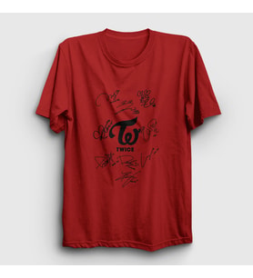 Presmono Unisex Sarı Signs K-Pop Twice T-Shirt 281480tt (Kırmızı)