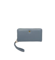 SİA ÇANTA Ollbag  Sade Narin Doku  Büyük Boy Kadın Pörtföy Cüzdan Geniş İç Tasarım Rahat Kullanım Telefon Gözlü Bileklikle Taşınabilir Cüzdan (Mavi)