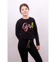 Toontoy Kız Çocuk Girl Baskılı Sweatshirt  (Siyah)