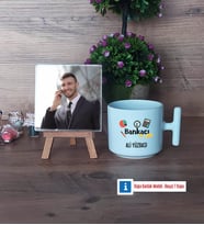 Bankacı Fotoğraflı Dekoratif Taş, Kupa Bardak Beyaz Hediye (Model 12)