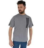 Erkek Baskılı Oversize Tişört 2380 BGL-ST02803 (Gri)