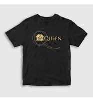 Presmono Unisex Çocuk Kırmızı Gold Logo Queen T-Shirt 101762tt (Siyah)