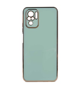 Xiaomi Redmi Note 10S Kılıf Zore Bark Kenarları Altın Renk Kılıf (Açık Yeşil)