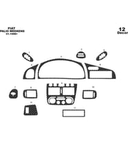 Meriç® Fiat Palio Weekend Ön Torpido Kaplama Maun 12 Parça 1998-2002 (Karbon)