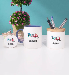 Polis Kupa Bardak Kırmızı Kalemlik ve Anahtarlık (Model 2)