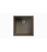 POLEX Cristalüx Granit Evye P-X40 Tezgah Altı Ve Tezgah Üstü Kare Mutfak Evyesi 53,8x44cm (TOPRAK-KAHVE)