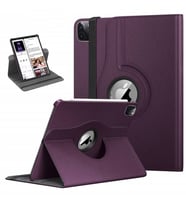 Apple iPad Pro 12.9 5. Nesil 2021 Kılıf 360 Dönebilen Standlı Case A2378 A2379 A (Mor)
