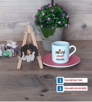 Endüstri Mühendisi Türk Kahvesi Fincanı Ahşap Altlıklı ve Fotoğraflı Ahşap Anahtarlık Hediye (Model 6)