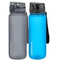 Uzspace 2'li Tritan Matara Seti 800 ml 14 Farklı Renk Seçeneği FiftyFifty (Gri-Turkuaz)