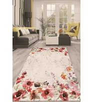 Dijital Kaymaz Taban Yıkanabilir Modern Renkli Salon Halısı Mutfak Halısı Yolluk ND-HT-297 (Turuncu)