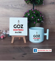 Göz Doktoru Dekoratif Taş, Kupa Bardak Kırmızı Hediye Tıp Bayramı Hediyesi (Model 11)