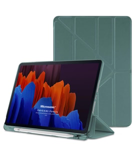 Microsonic Samsung Galaxy Tab A9 Kılıf Origami Pencil Siyah (Koyu Yeşil)