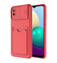 Galaxy A02 Kılıf Zore Kartix Kartlık Bölmeli Kılıf (Kırmızı)