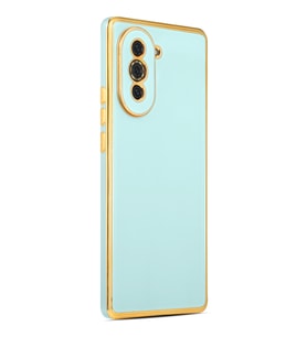 Huawei Nova 10 Pro Kılıf Zore Bark Kenarları Altın Renk Kılıf (Açık Mavi)