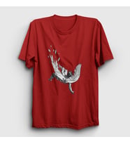 Presmono Unisex Beyaz Icarus Melek Falling Angel T-Shirt 509521tt (Kırmızı)