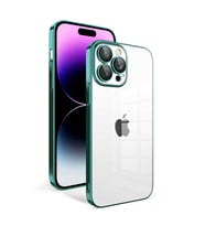 iPhone 13 Pro Max Kılıf Garaj Kenarları Renkli Kamera Korumalı (Koyu Yeşil)
