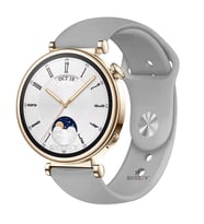Sneezy Huawei Watch GT4 41mm İle Uyumlu 18mm PureLux Soft Silikon Kordon (Gri)