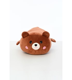Figürlü Peluş Oyuncak Yastık Yumuşak Ve Sevimli 40 Cm Rulo Peluş Oyuncak (Kahverengi)
