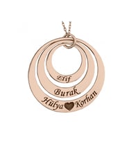 Kişiye Özel Halka Gümüş Kolye (Rose)