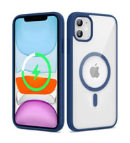 Uyumlu Model Apple iPhone 11 Kılıf Sararmaz Magsafe Şeffaf Kapak Ege (Mavi)