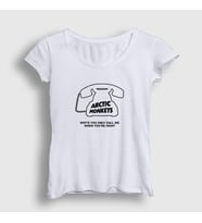 Presmono Kadın Sarı High Arctic Monkeys T-Shirt 13842tt (Beyaz)