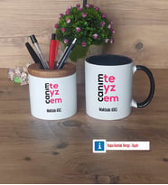 Teyzeye Hediye Kalemlik, Kupa Bardak T Kişiye Özel Hediye (Model 12)