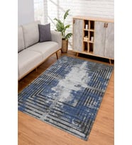 Dijital Kaymaz Taban Yıkanabilir Renkli Salon Halısı Mutfak Halısı Yolluk ND-SD-293 (Mavi)
