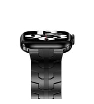 Apple Watch 44mm Kordon V-for Dizayn Metal Kordon (Siyah)